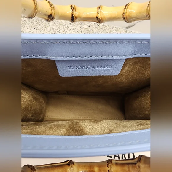 Veronica Beard Bamboo-Handle Shopper Bag in Light Blue - Picture 10 of 12